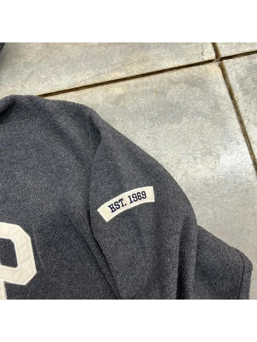 vintage gap fleece spell out dark grey hoodie size xs